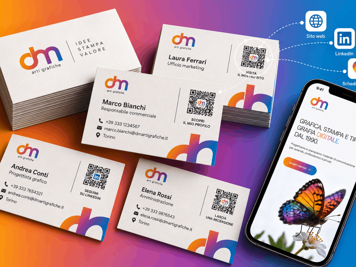 stampa biglietti da visita Torino con qr code